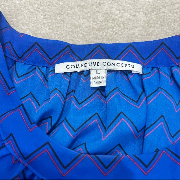 Collective concepts blue camisole blouse, size L - Picture 2 of 6